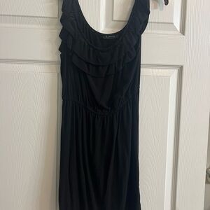 Express Black Ruffled Sleeveless Dress